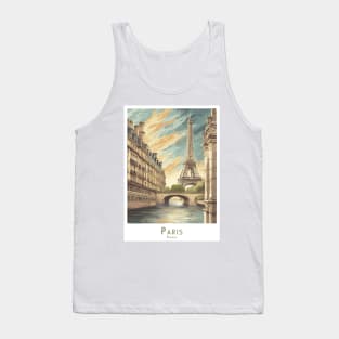 Art Deco Paris France - Vintage Retro Poster Tank Top